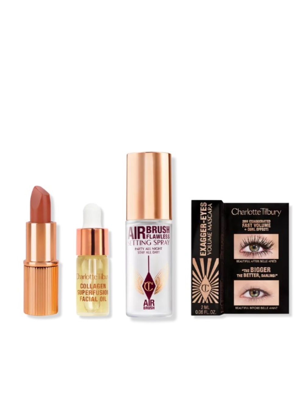 Charlotte Tilbury 4Pc Minis - Setting Spray, Mascara More NEW